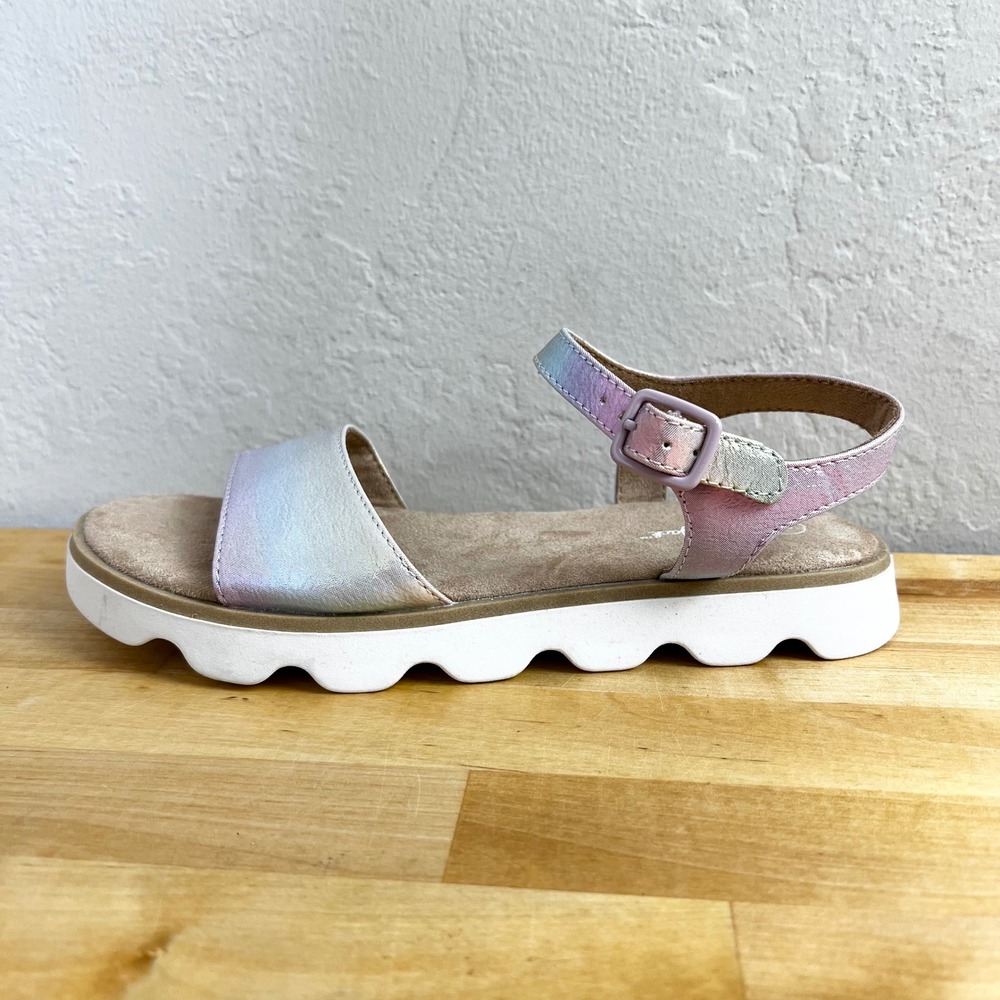 Cat & Jack‎ Girls' Iridescent Platform Sandals Adjustable Ankle Strap Size 4